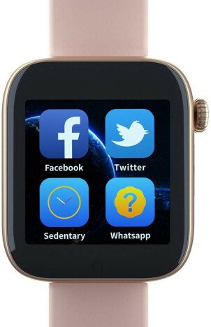 Ceas Smartwatch cu telefon iUni Z6S, Touchscreen, Bluetooth, Notificari, Camera, Pedometru, Pink